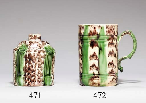 A STAFFORDSHIRE CREAMWARE CYLINDRICAL TANKARD