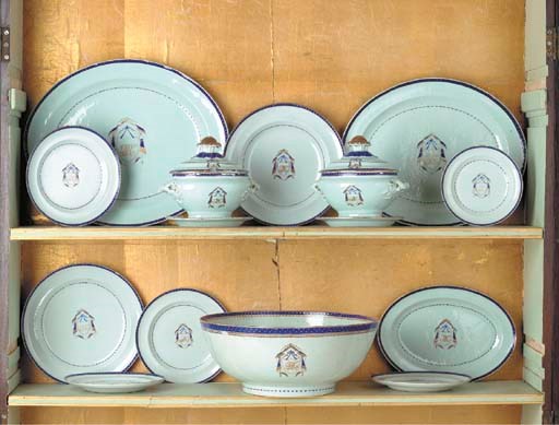 AN INITIALLED PART DINNER SERVICE