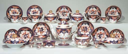 CHAMBERLAIN'S WORCESTER IMARI PART BREAKFAST SERVICE