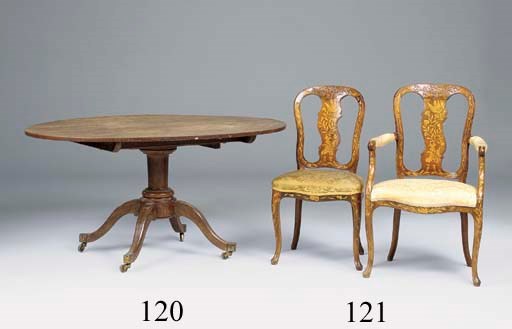 A rosewood oval breakfast table, 19th century