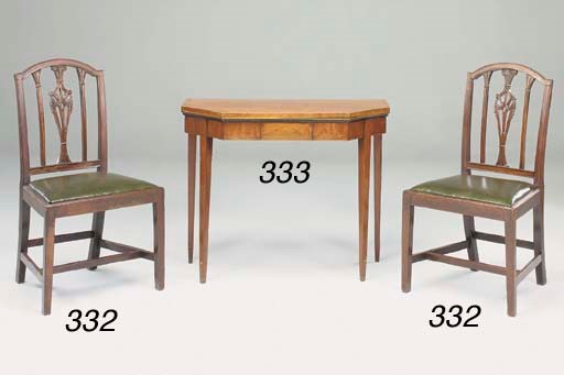 A GEORGE III MAHOGANY AND INLAID CARD TABLE