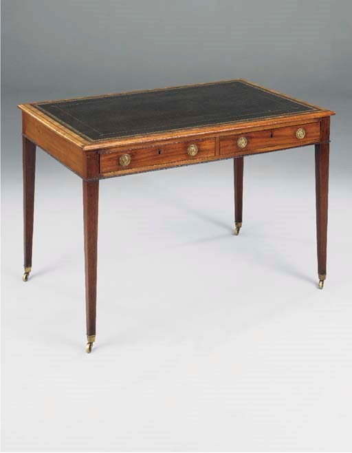 A GEORGE III MAHOGANY WRITING TABLE