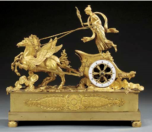An Empire ormolu mantel clock, early 19th century