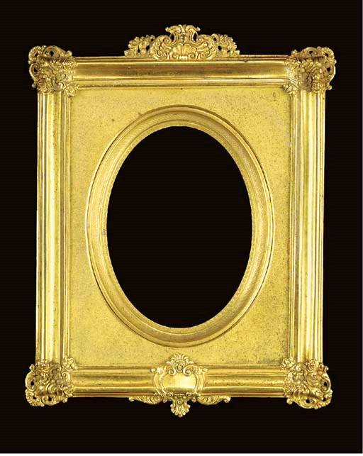 A French polished brass picture frame, second half 19th century