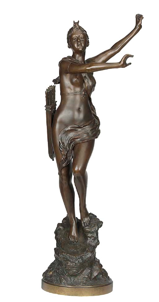 A Continental bronze figure of Diana the Huntress, early 20th century