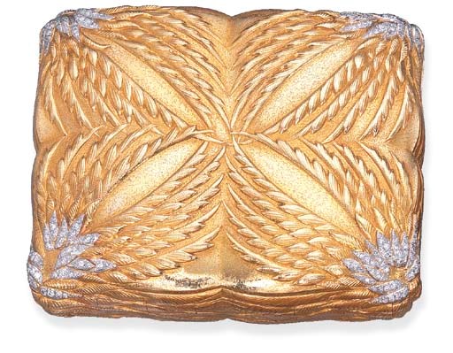 A GOLD AND DIAMOND BOX, BY TIFFANY, SCHLUMBERGER
