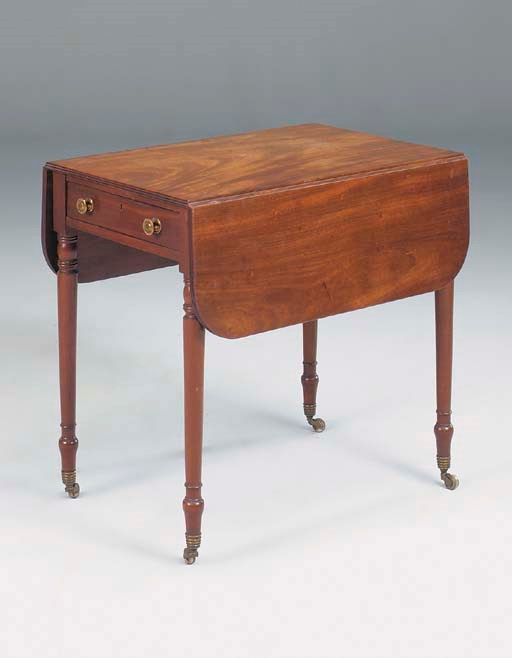 A MAHOGANY PEMBROKE TABLE, EARLY 19TH CENTURY AND LATER