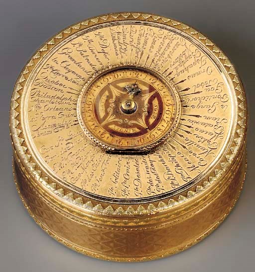 A RARE SWISS TWO-COLOUR GOLD WORLD TIME BONBONNIÈRE