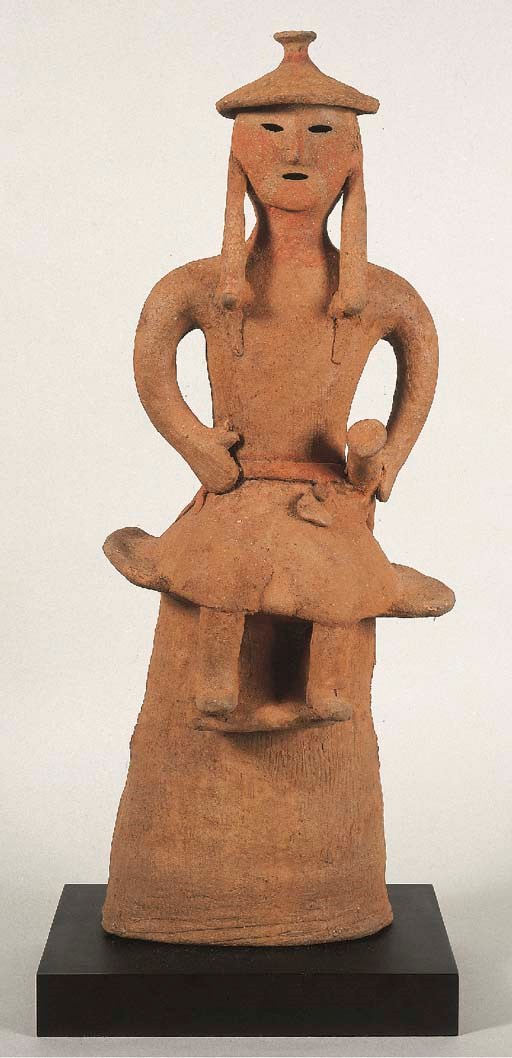 A Haniwa Figure of a Seated Warrior