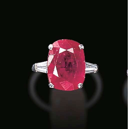 A RUBY AND DIAMOND RING