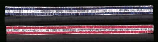 A PAIR OF RUBY, SAPPHIRE AND DIAMOND BRACELETS