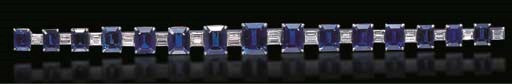 A SAPPHIRE AND DIAMOND BRACELET