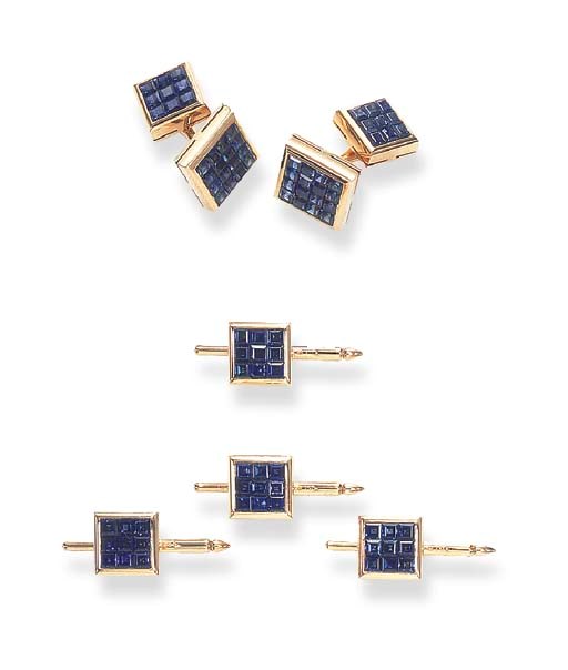 A SAPPHIRE DRESS SET, BY ALETTO BROTHERS