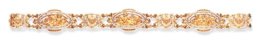 A SET OF ANTIQUE DIAMOND, ENAMEL AND GOLD JEWELRY, BY JOE DESCOMPS