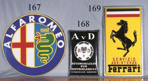 Automobil Club von Deutschland a pre war enamelled sign, convex face featuring club logo design c1930s. 24 x 15 ins (60 x 38 cm)