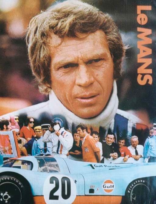 Le Mans - Steve McQueen - an original film poster featuring Gulf Porsche imagery; American market version, 1971; linen-backed.