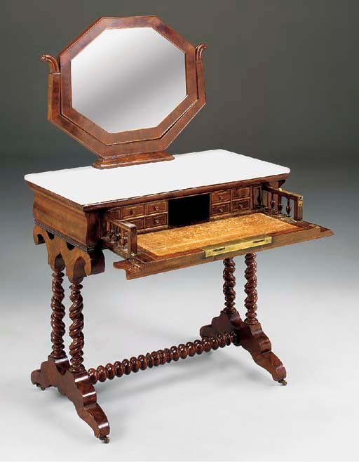 A CHARLES X MAHOGANY DRESSING TABLE