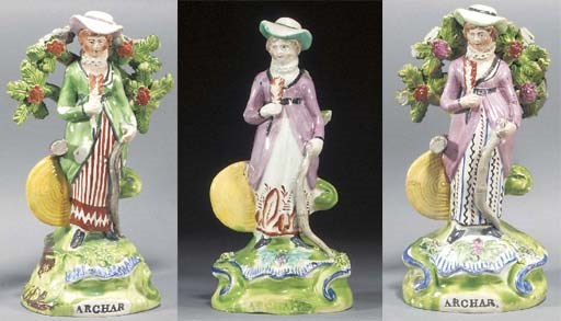A pearlware model of an archeress