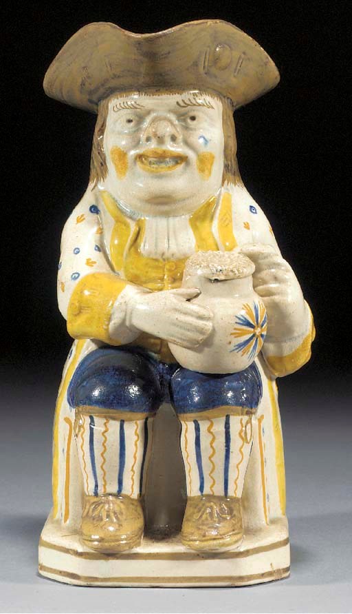 A Yorkshire pearlware toby jug