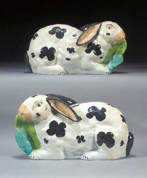 A pair of models of rabbits