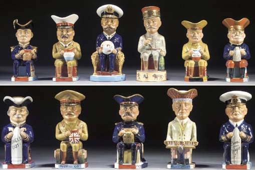 Eleven Wilkinson Ltd. World War I character jugs