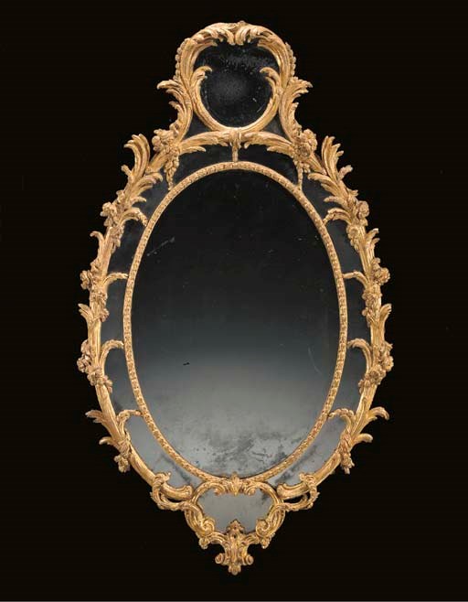 A GEORGE III GILTWOOD MIRROR