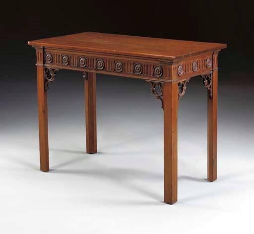 A GEORGE III MAHOGANY SIDE TABLE