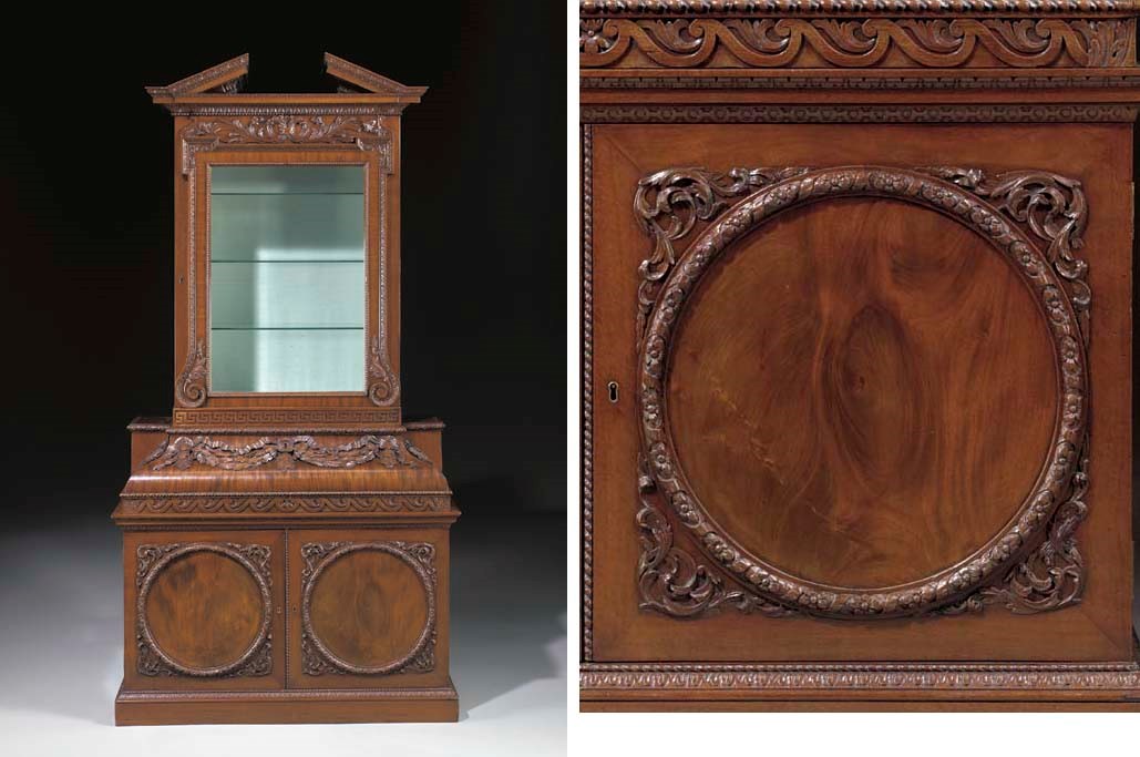 A GEORGE II MAHOGANY CABINET-ON-CHEST*
