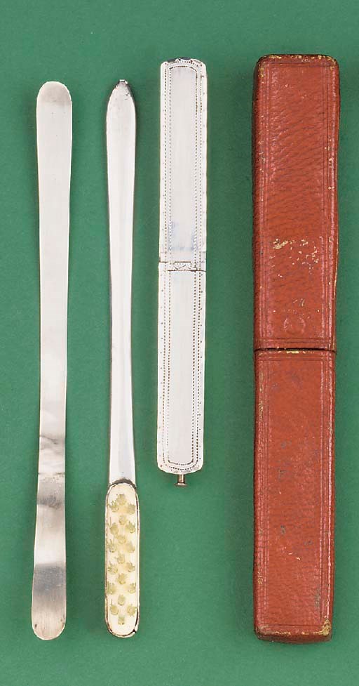 An 18th-Century English oral hygiene set,