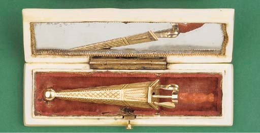 An 18th-Century ivory toothpick case,