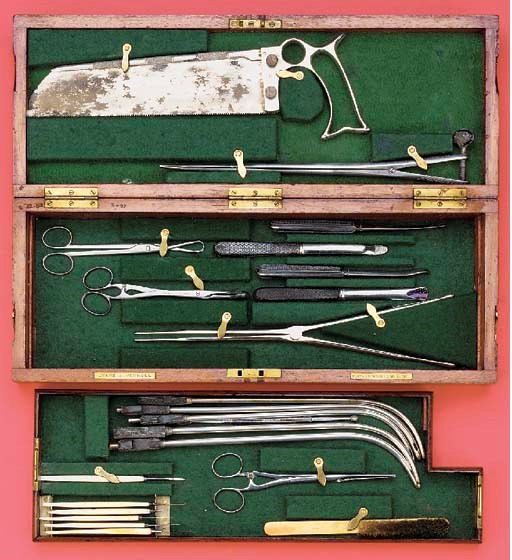 A late 19th-Century set of surgical instruments,