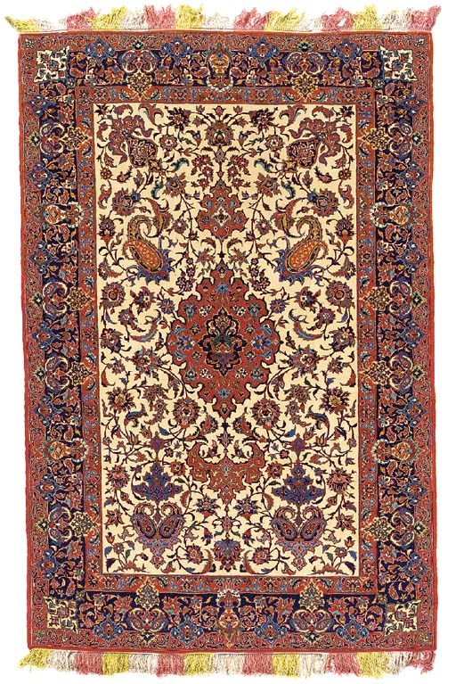 A PART SILK ISFAHAN RUG