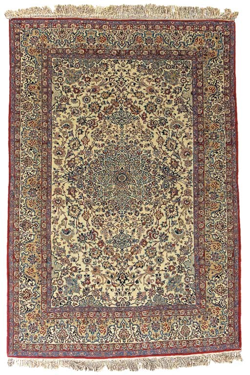 A PART SILK NAIN RUG