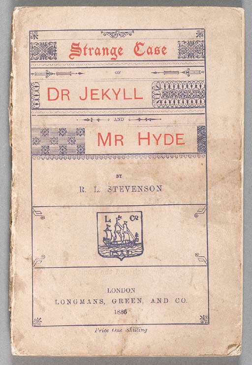 STEVENSON, Robert Louis (1850-1894). Strange Case of Dr. Jekyll and Mr. Hyde. London: Spottiswoode and Co. for Longmans, Green, and Co., 1886.
