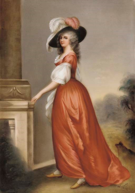 A HUTSCHENREUTHER PORCELAIN RECTANGULAR PLAQUE