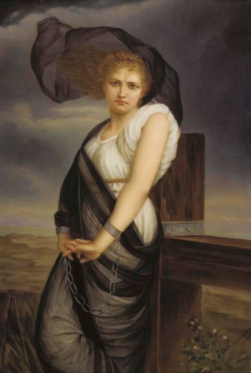 A BERLIN (K.P.M.) PORCELAIN RECTANGULAR PLAQUE OF 'L'ESCLAVE'