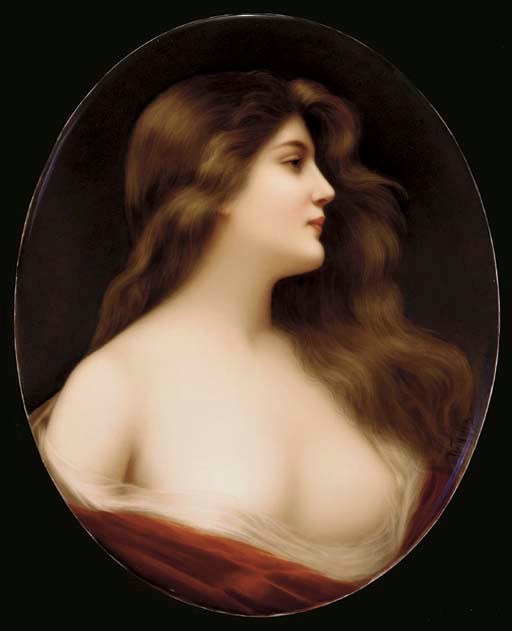 A BERLIN (K.P.M.) PORCELAIN RECTANGULAR PLAQUE OF 'ODALISQUE'