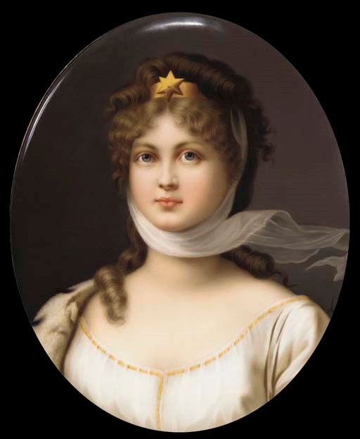 A BERLIN (K.P.M.) PORCELAIN OVAL PLAQUE OF KÖNIGIN LOUISA