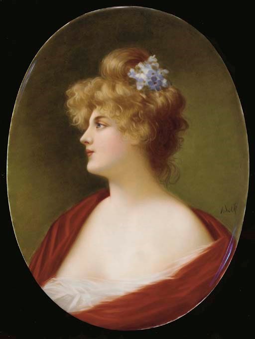 A BERLIN (K.P.M.) PORCELAIN OVAL PLAQUE