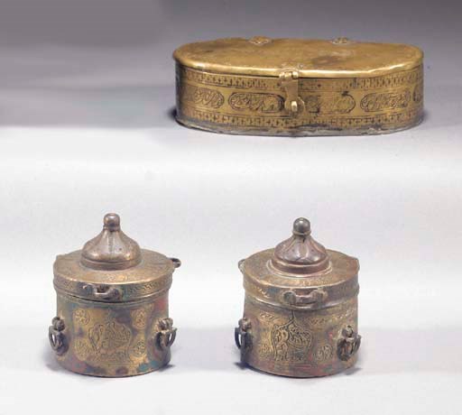Two Khorassan bronze inkwells
12th/13th Century