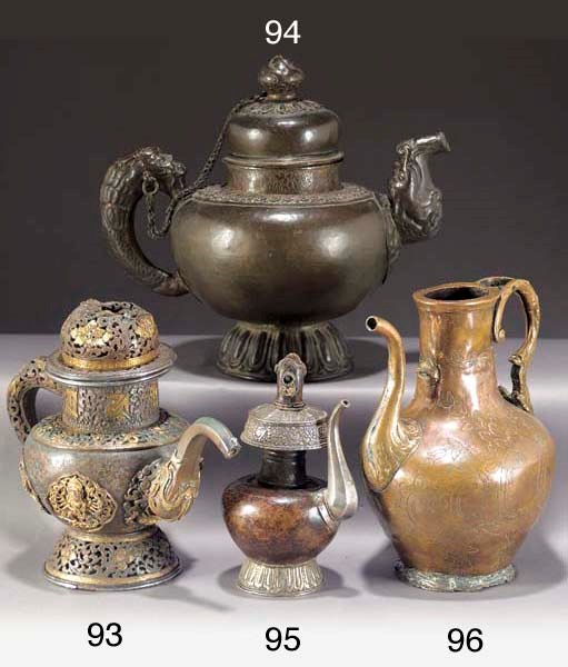 A Tombak gilt copper ewer
17th Century
