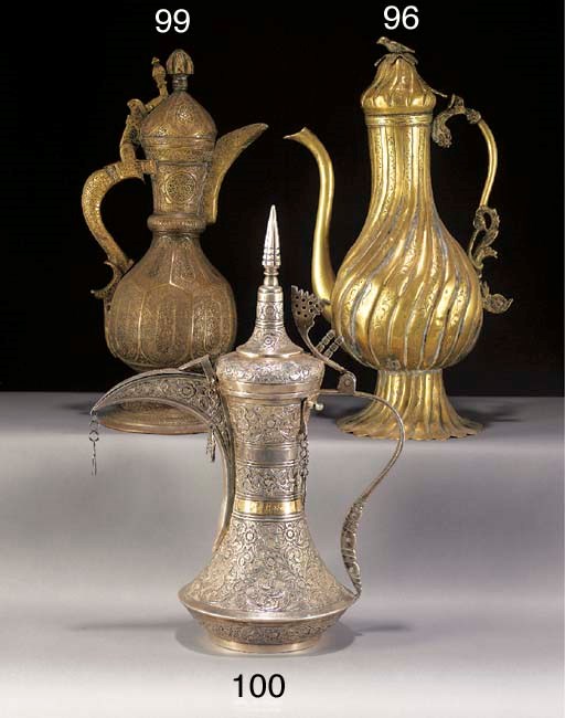 A Bokhara faceted bronze ewer and hinged cover
19th Century