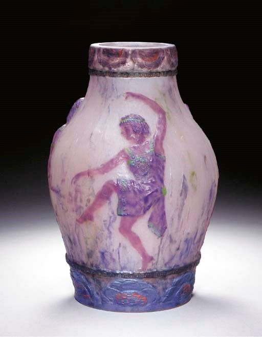 'LA DANSE', A PATE-DE-VERRE VASE