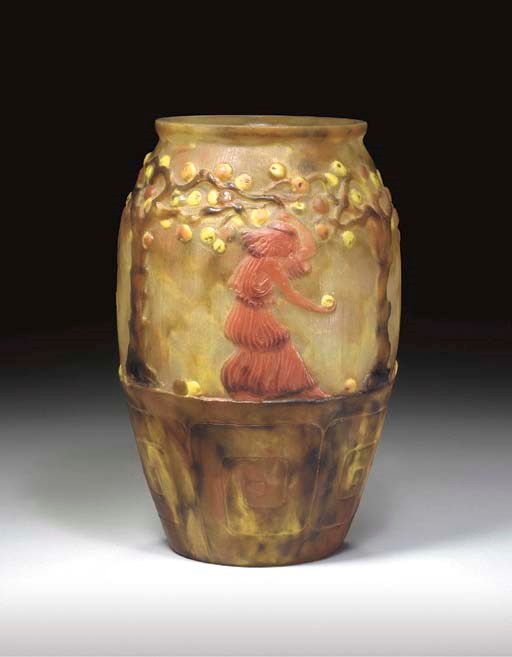 'JARDIN DES HESPERIDES', A PATE-DE-VERRE VASE