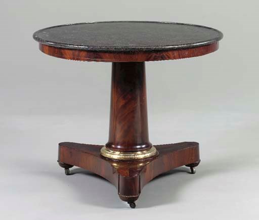 A LOUIS-PHILIPPE BRASS-MOUNTED MAHOGANY CENTER TABLE,