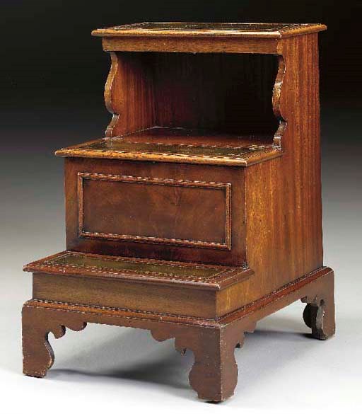 A SET OF GEORGE III STYLE MAHOGANY BED STEPS,