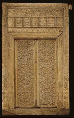 AN INDIAN HARDWOOD DOOR FRAME,