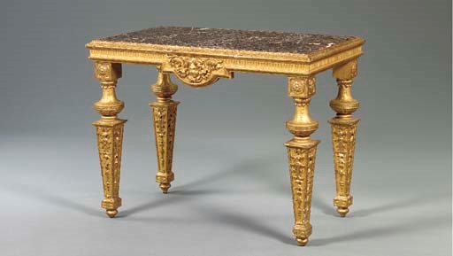 A NORTH ITALIAN NEOCLASSIC STYLE GILTWOOD CENTER TABLE,