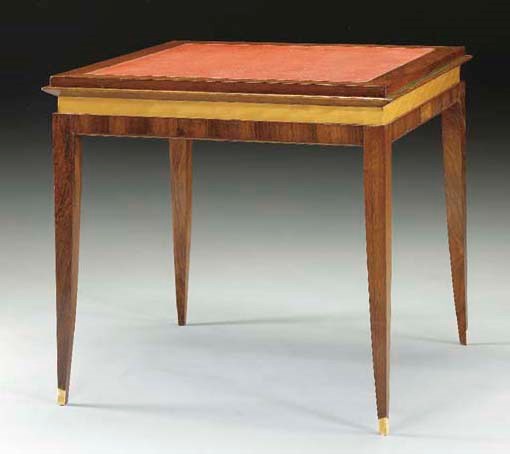 A FRENCH ROSEWOOD, BIRCH AND IVORY GAMES TABLE,