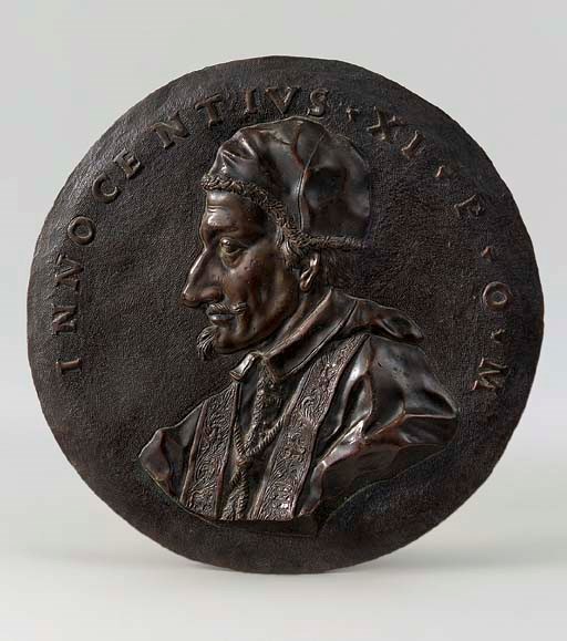 A CIRCULAR BRONZE RELIEF OF POPE INNOCENT XI